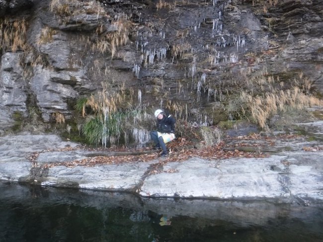 岩畳あたりの氷柱